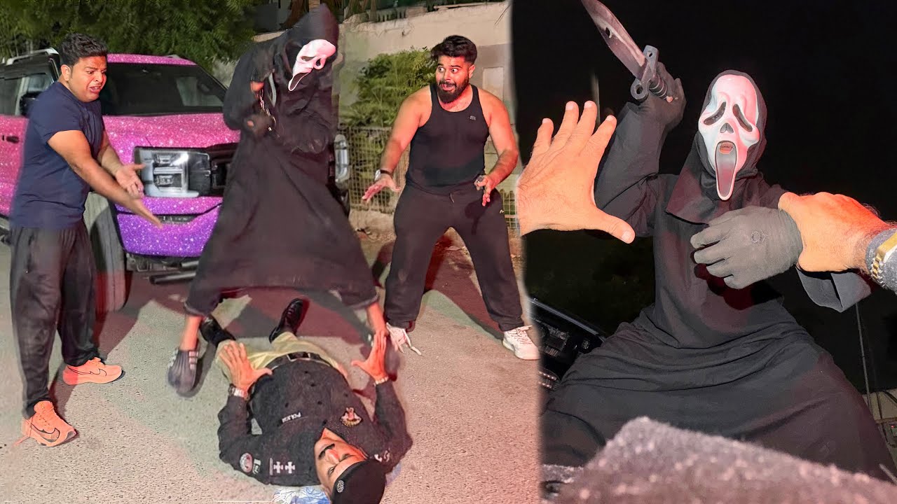 POLICE VS GHOSTFACE 😱 HE ATTACKED THE COP! 