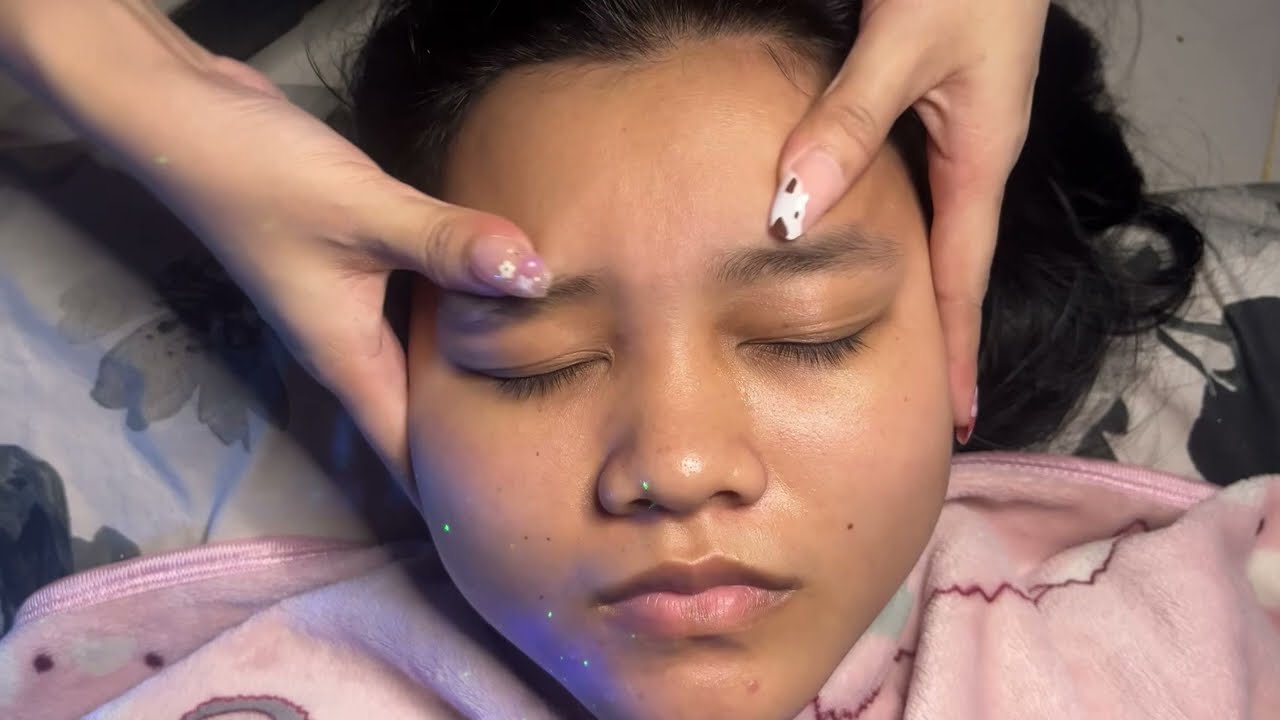 ASMR Skincare + Pijat Wajah Relax😴 ASMR Real Face Massage Relax💆🏻‍♀️