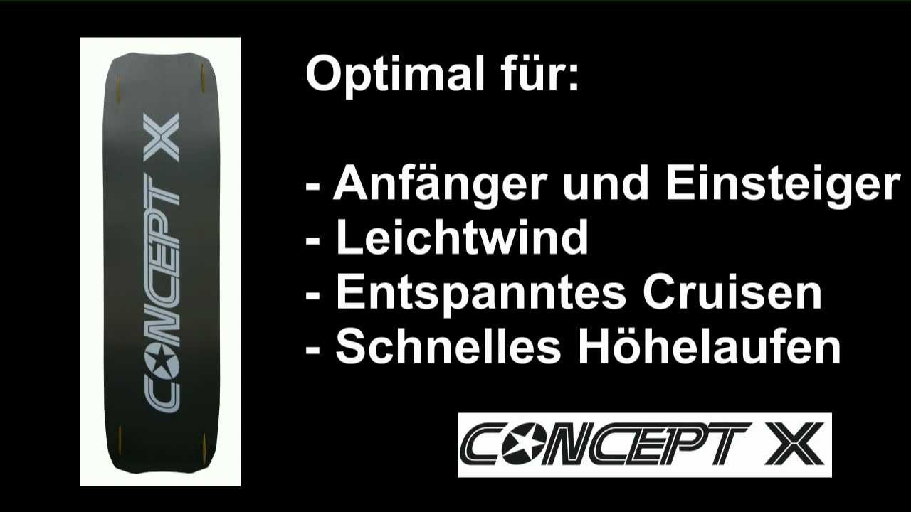 Anf&auml;nger Kiteboard CONCEPT X XLW - Einsteiger Leichtwind Kitesurfboard - perfekt zum Kiten lernen