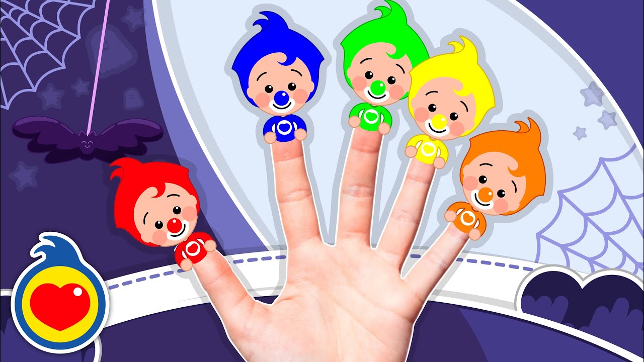 A Família dos Dedos Coloridos de Halloween 🎃 | Música Infantil com Um Herói do Coração ❤️
