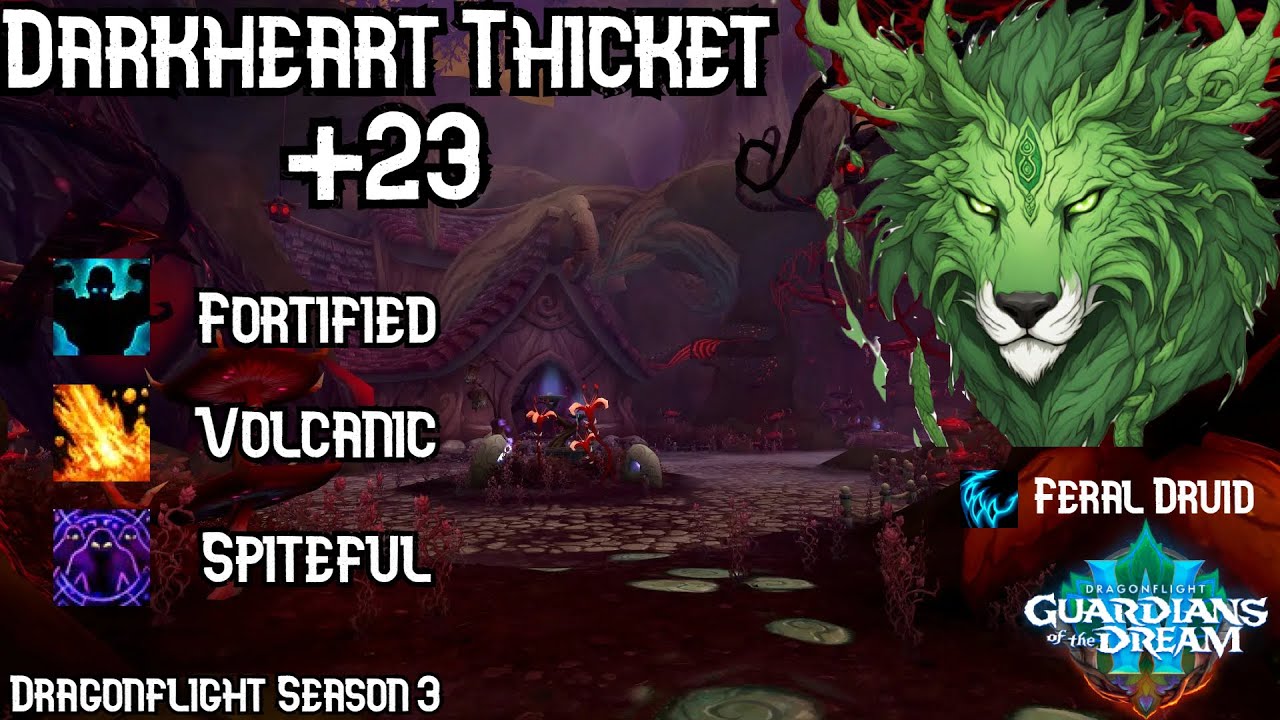 Feral Druid | 4set | M+23 Darkheart Thicket | Season 3 Dragonflight (10.2)