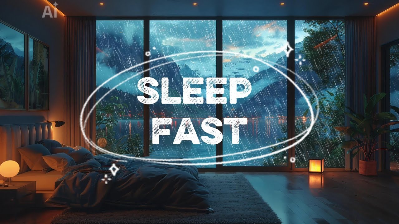 Rainy Bedroom at Night – piano Sleep music & Rain Sounds (30 Minutes)