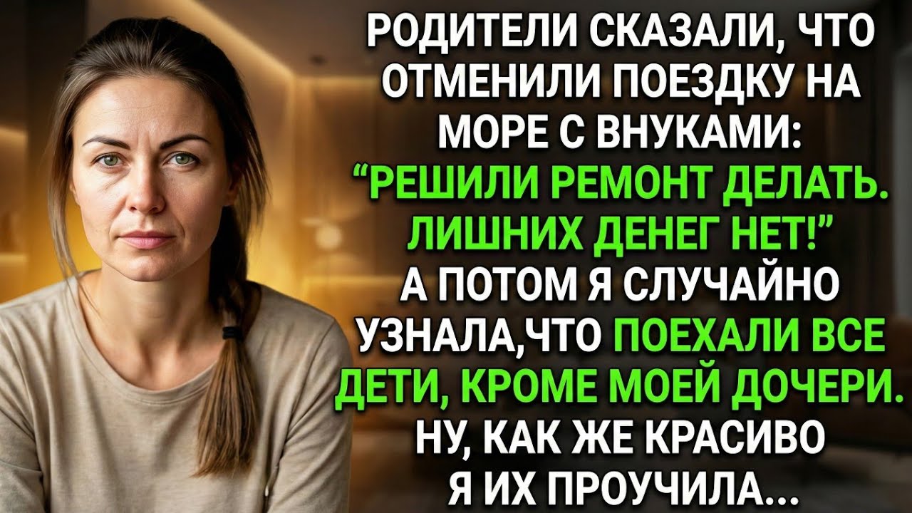 Родители соврали, что отменили поездку на море с внуками, чтобы не брать мою дочь. Тогда я...