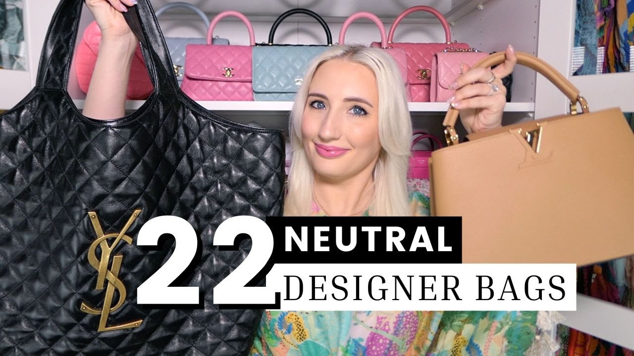 THE BEST NEUTRAL DESIGNER HANDBAGS | My Collection of 22 Timeless & Unique Neutral Luxury Bags!!