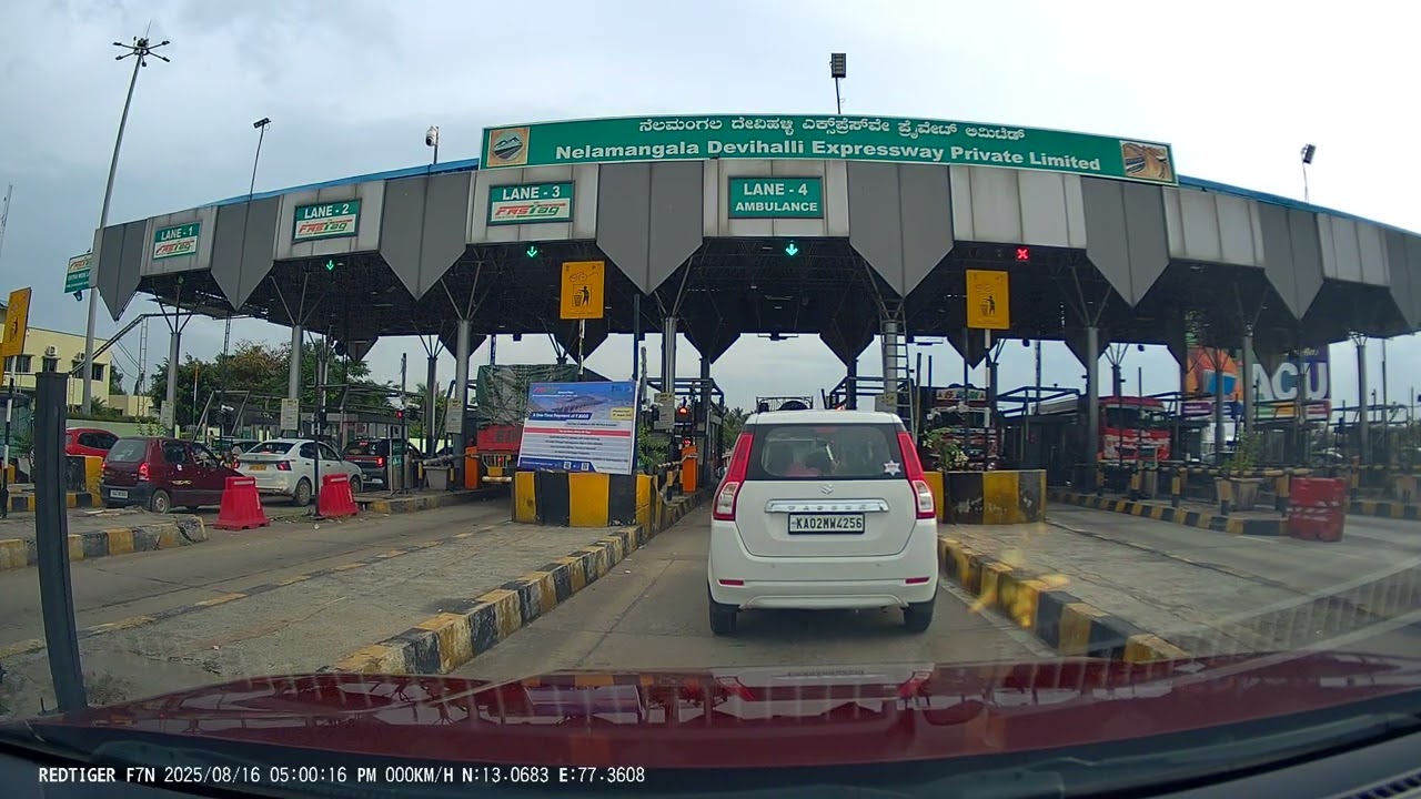 Kunigal Toll Plaza (Near Nelamangla) Annual Toll Pass | Bangalore | RedTiger F7 4K Dashcam
