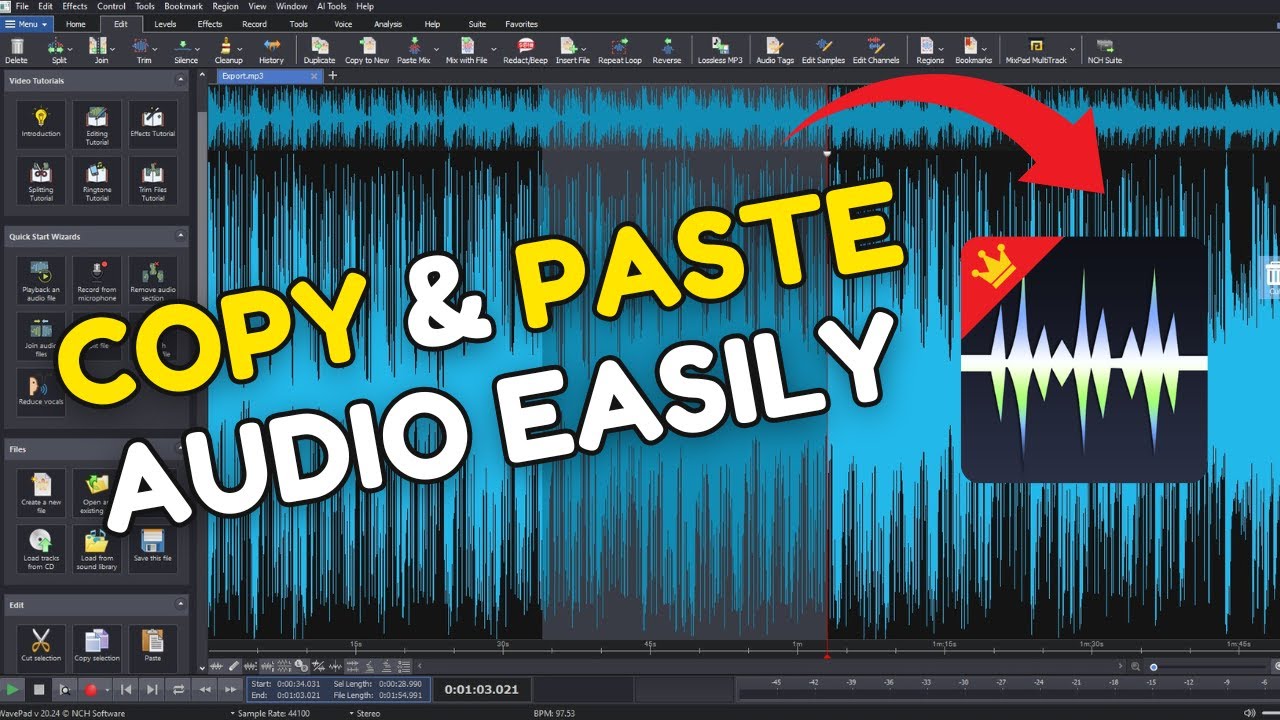 How to Copy and Paste Audio Clips in WavePad 2025?
