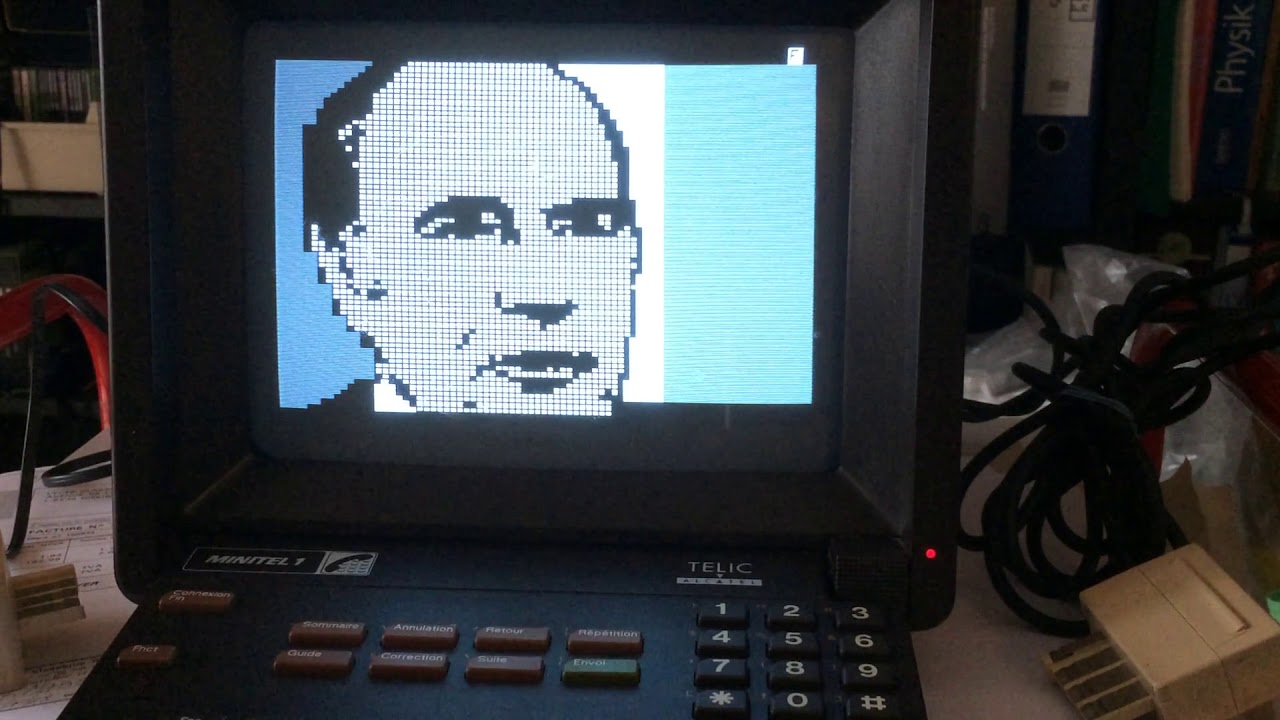 A vintage Minitel 1 plays videotex pages