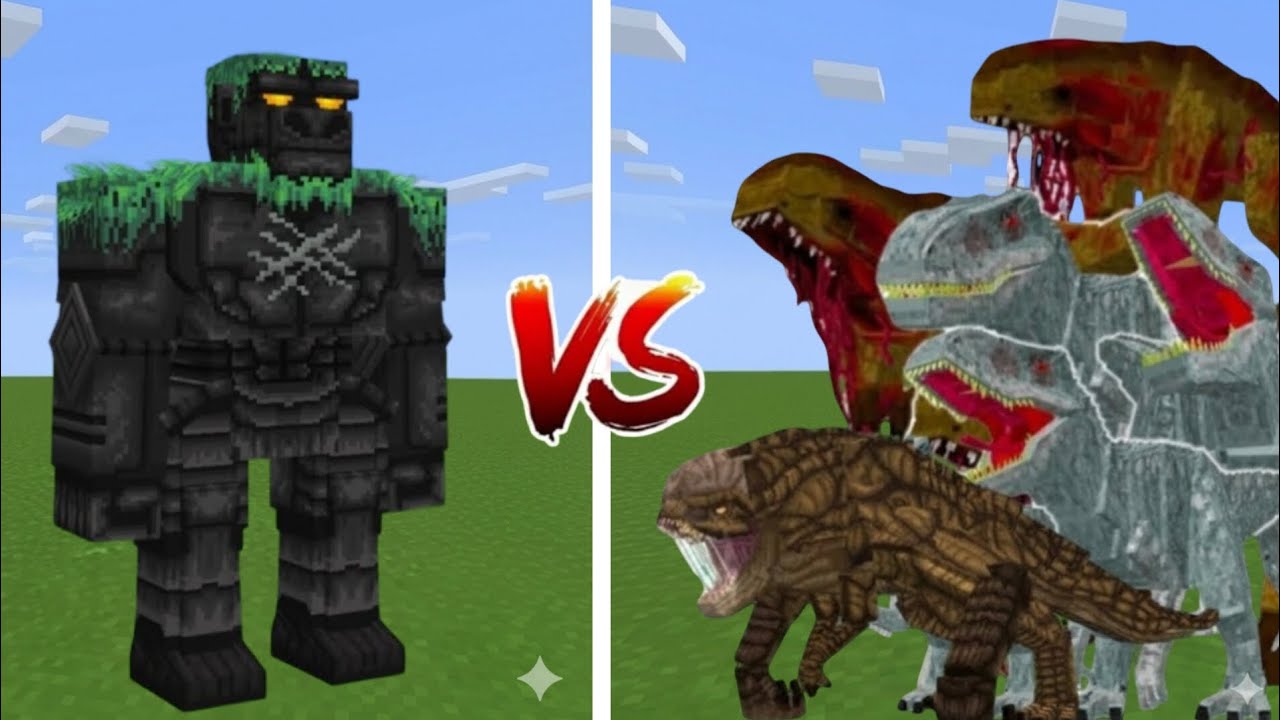 KAIJU CRAFT (GOLEM KING) VS ALL REX !!