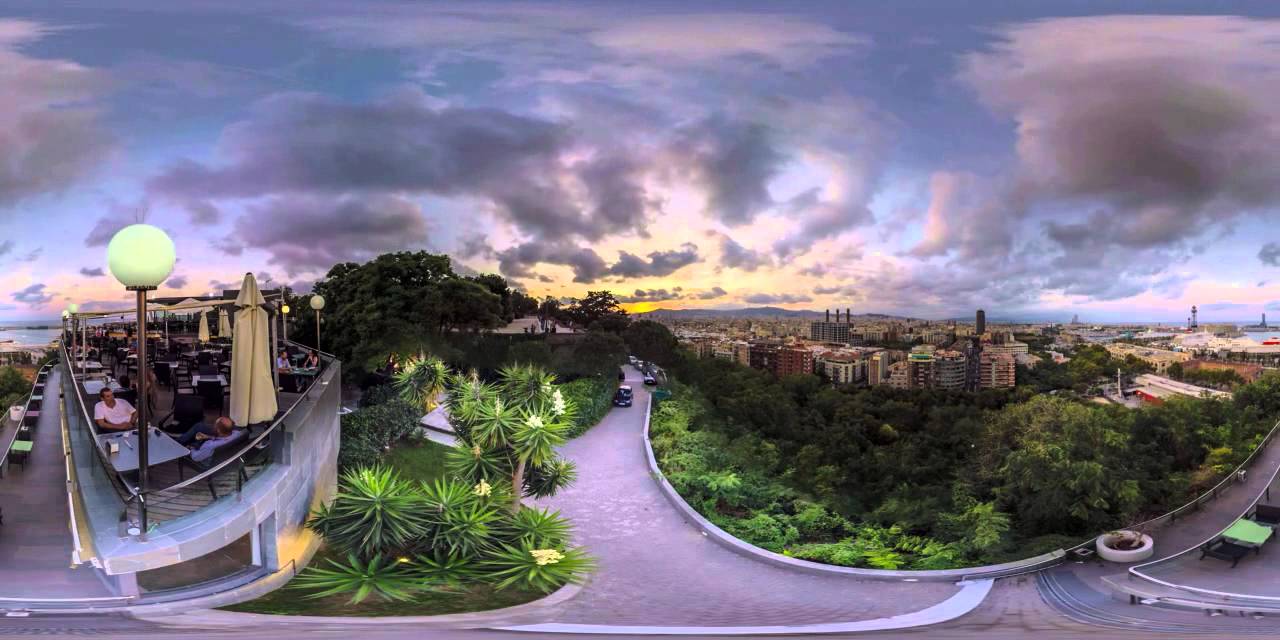 #360Video Sunset Timelapse at Montjuic, Barcelona