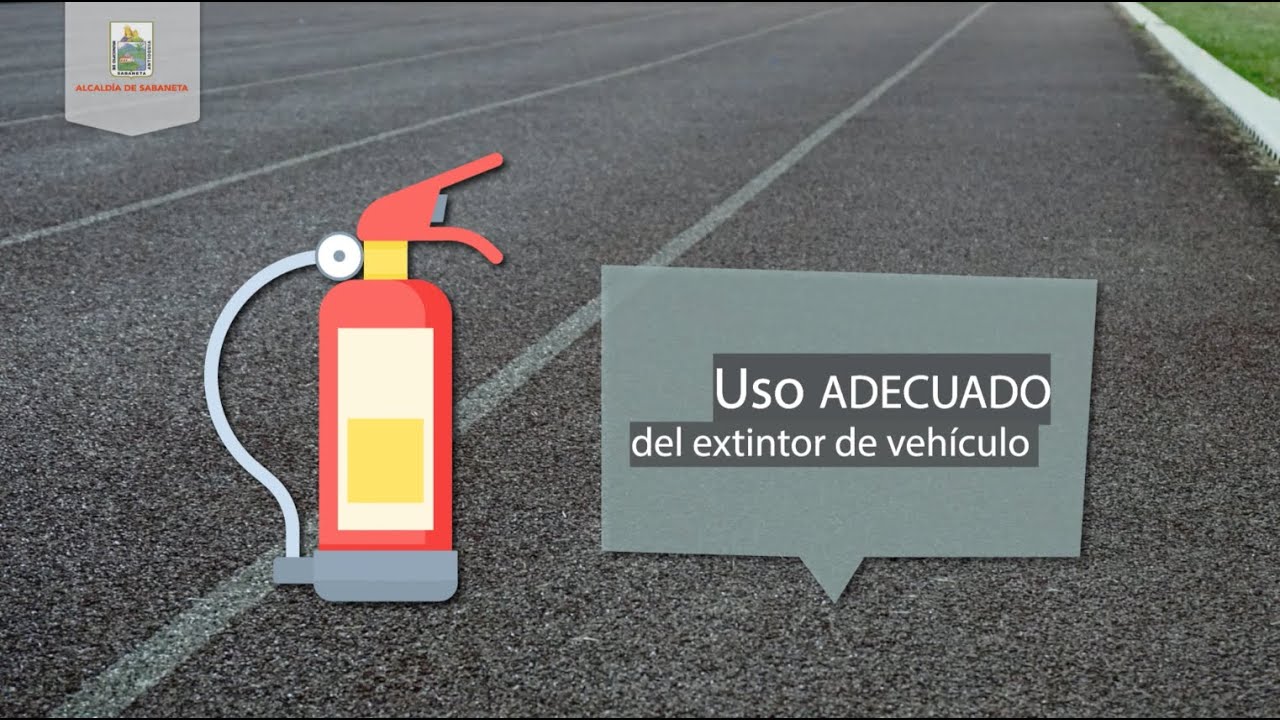 Uso adecuado del extintor en vehículos.
