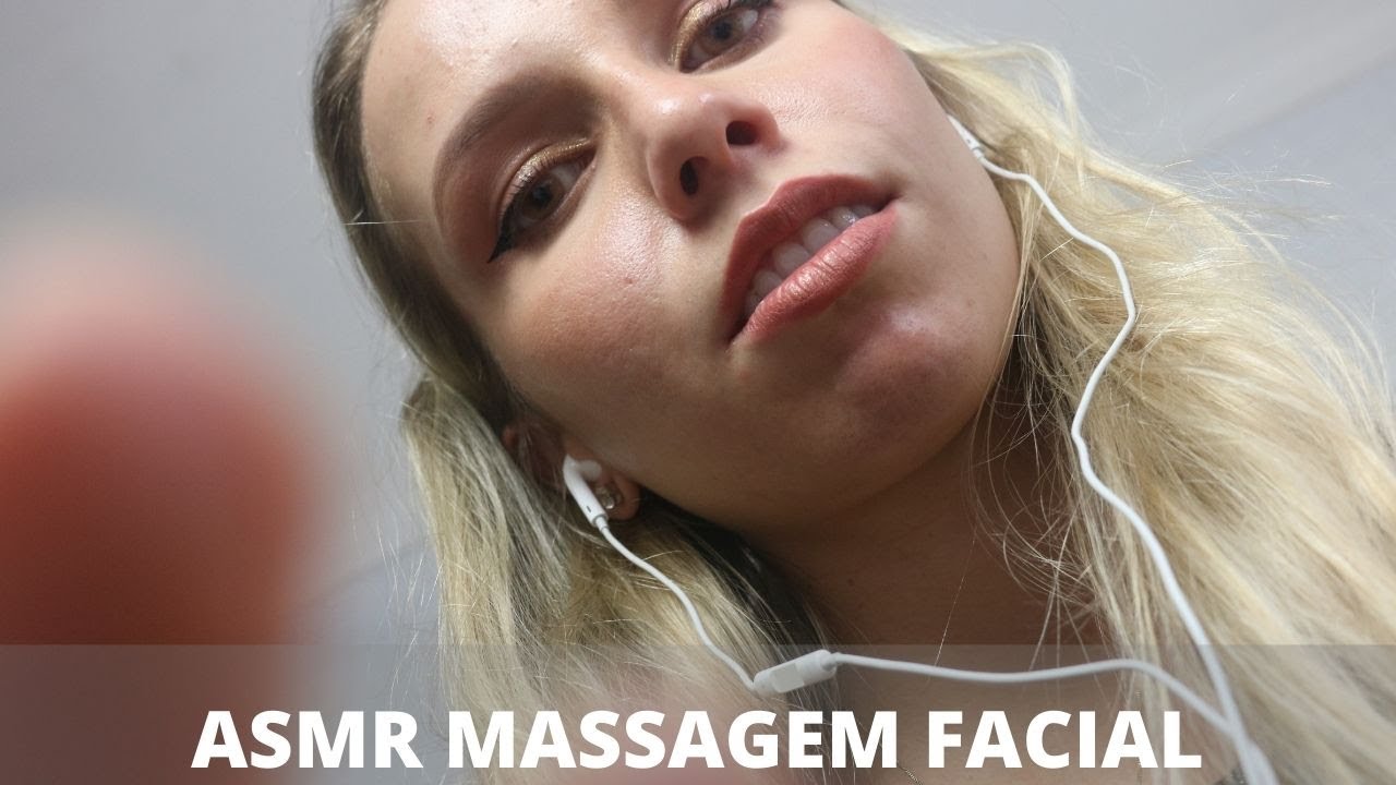 ASMR MASSAGEM FACIAL RELAXANTE *camera deitada* -  Bruna ASMR