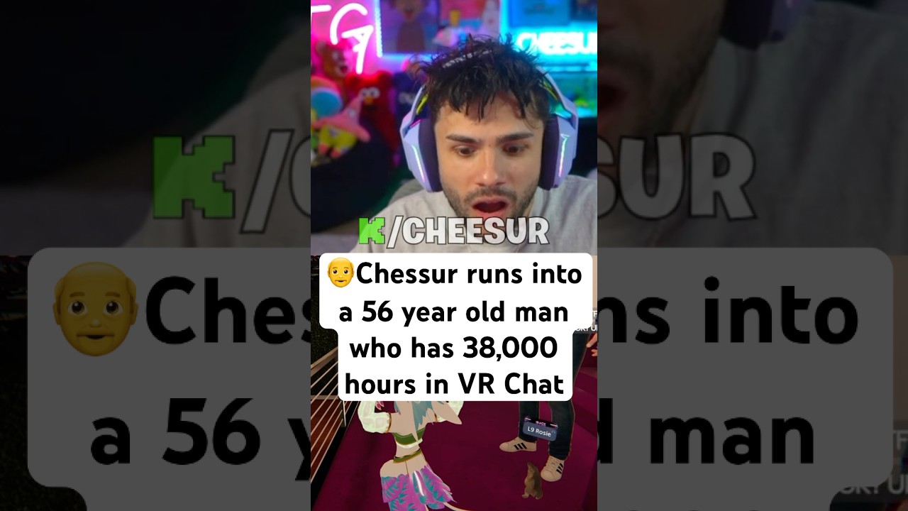 👴Chessur runs into a 56 year old man who has 38,000 hours in VR Chat #shorts