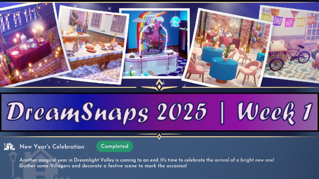 DreamSnaps 2025: New Year's Celebration | Amateur Process | Disney Dreamlight Valley