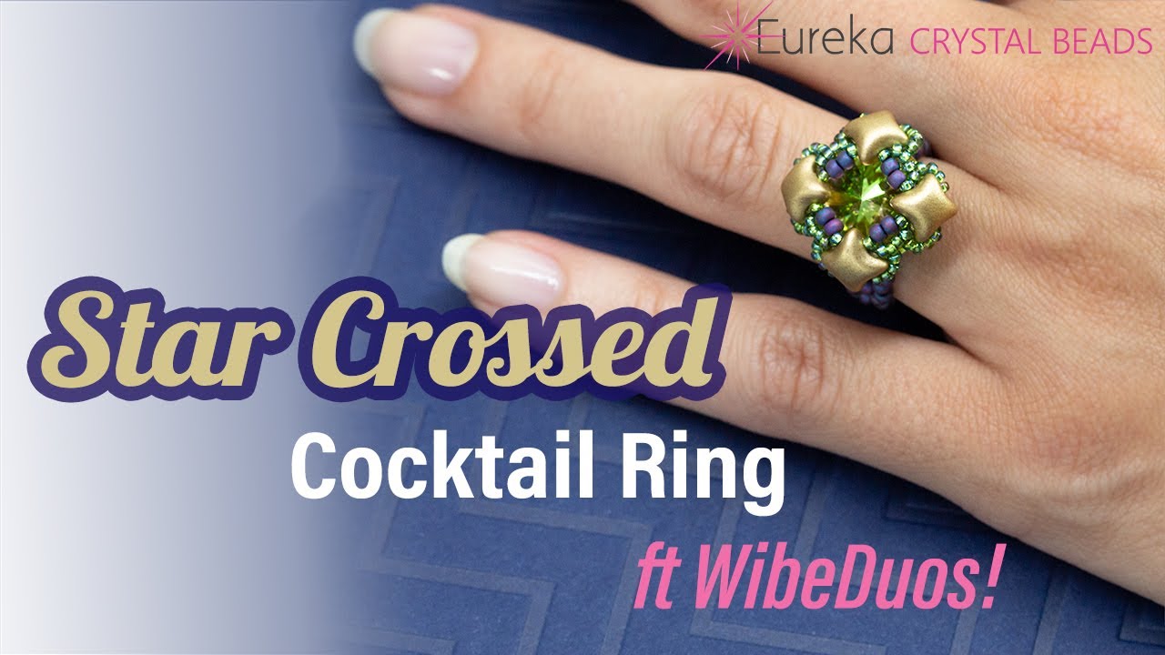Use Wibeduos to make the beaded DIY Star Crossed Cocktail Ring * Free beading pattern tutorial 💕