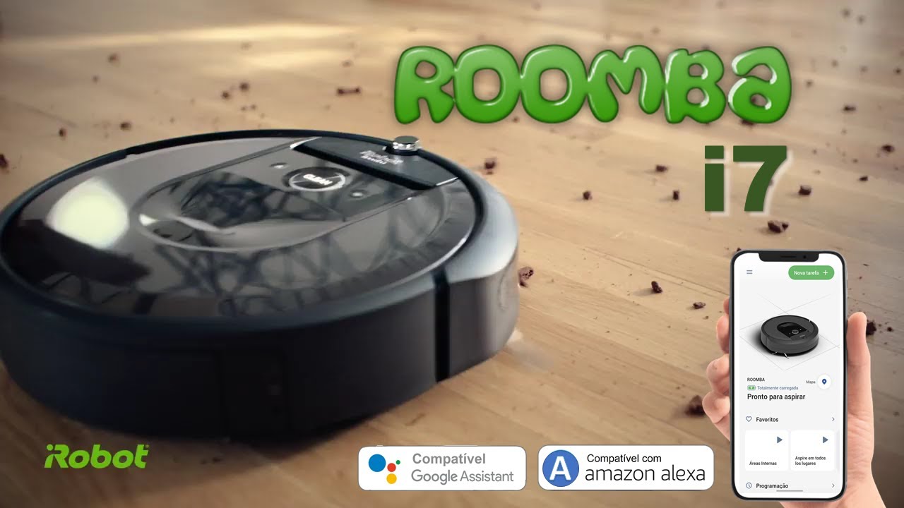iROBOT Roomba i7 - Um dos Robôs Aspiradores mais inteligentes  - Comando de voz por Alexa e Google
