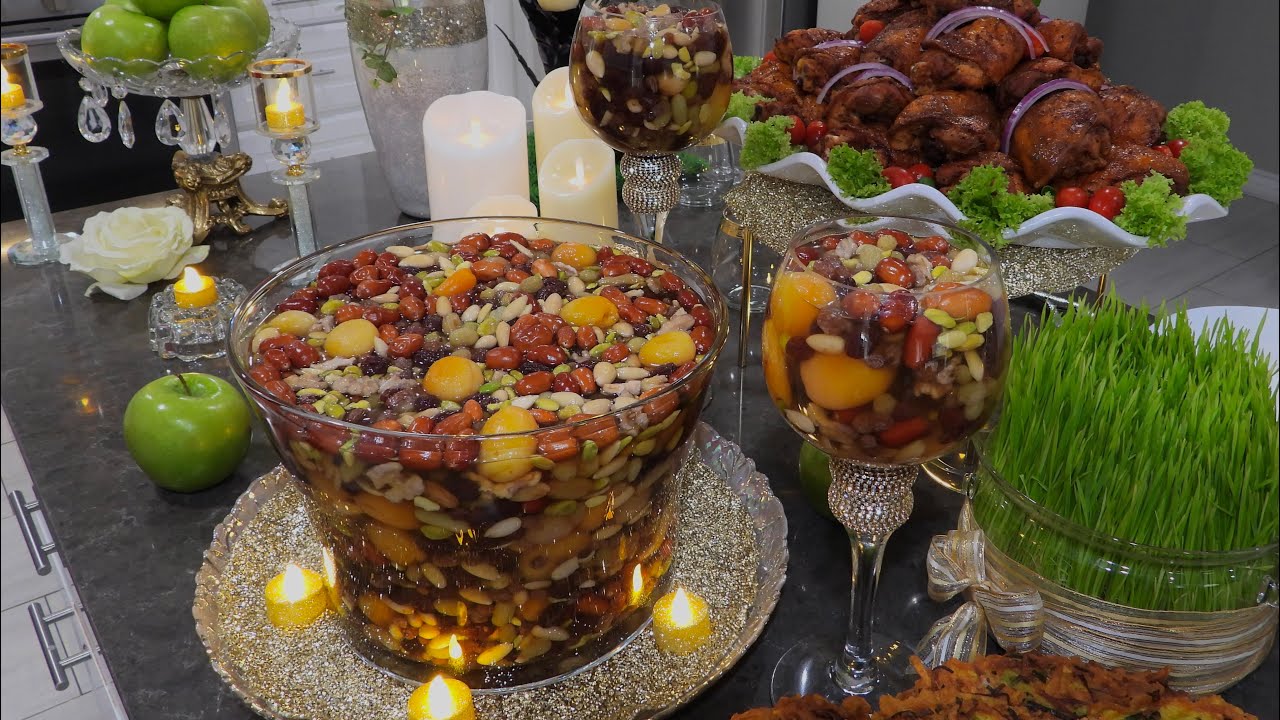 Nowruz Mubarak میوه ترکده نوروز مرغ وکوکو کچالو