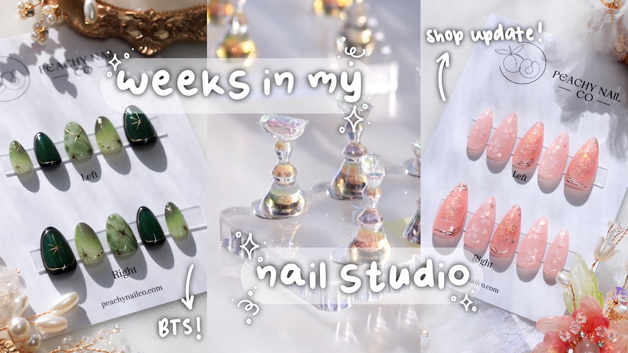 After my shop update | BTS press-on nails, ARMY vlog, isolated chrome nail tutorial, nail studio