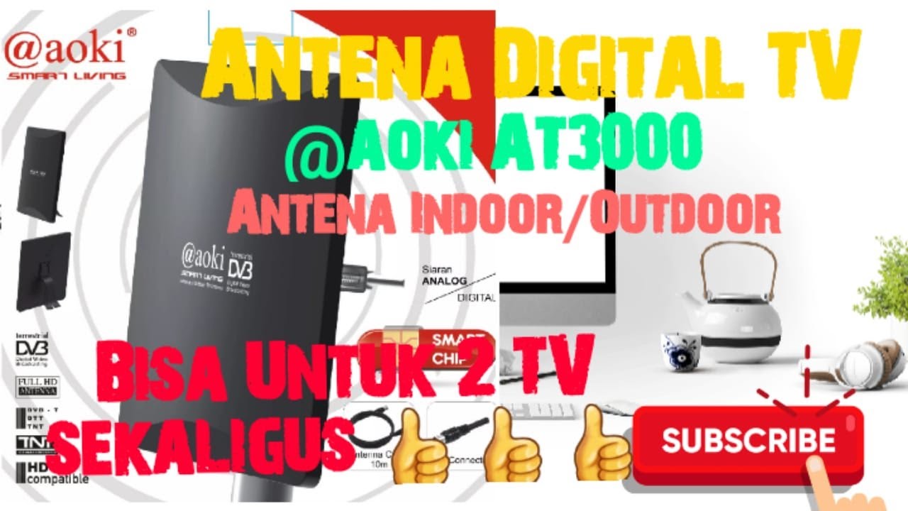 Antena Digital TV AOKI AT3000  Ada Smart Chip dan Bisa Untuk 2 Tv