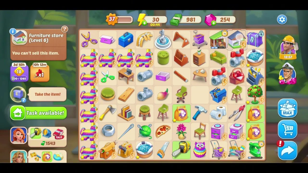 DesignVille Merge & Design Level 37 Part 1 | Gameplay Walkthrough & Area Decoration