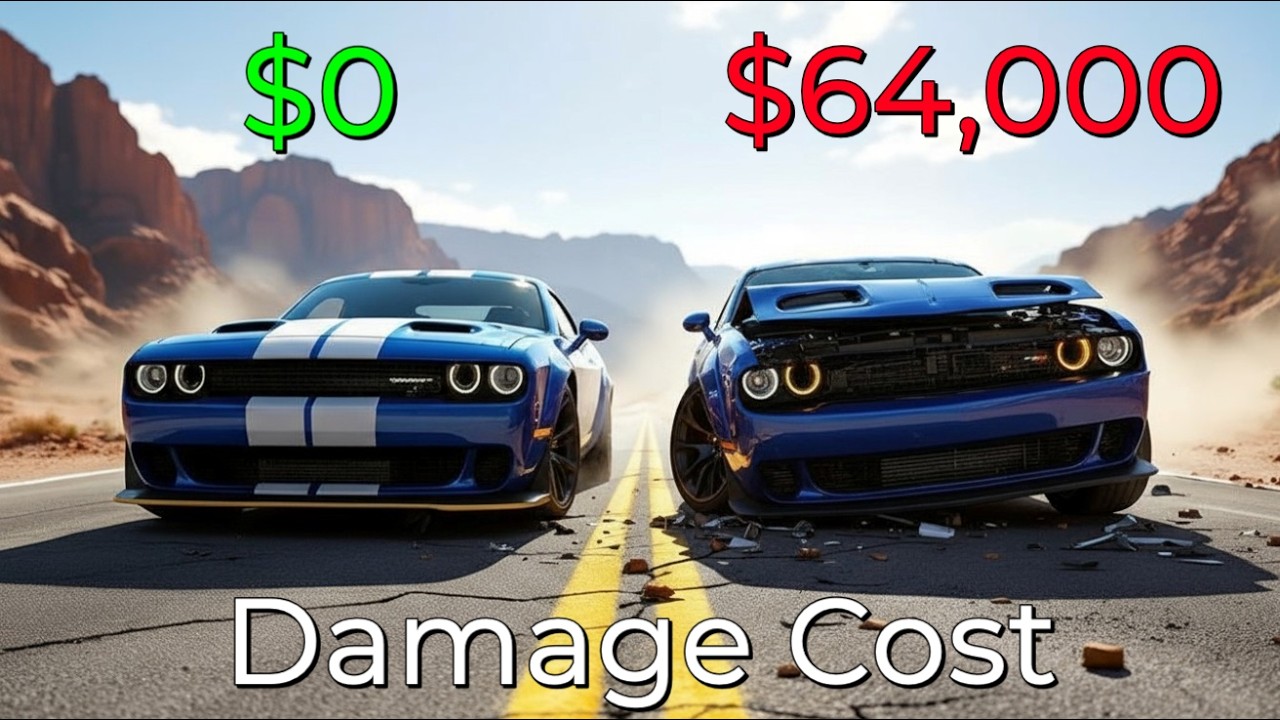 Realistic Crashes BeamNG Drive Damage Cost Dodge Challenger | Epic Wallet Survival