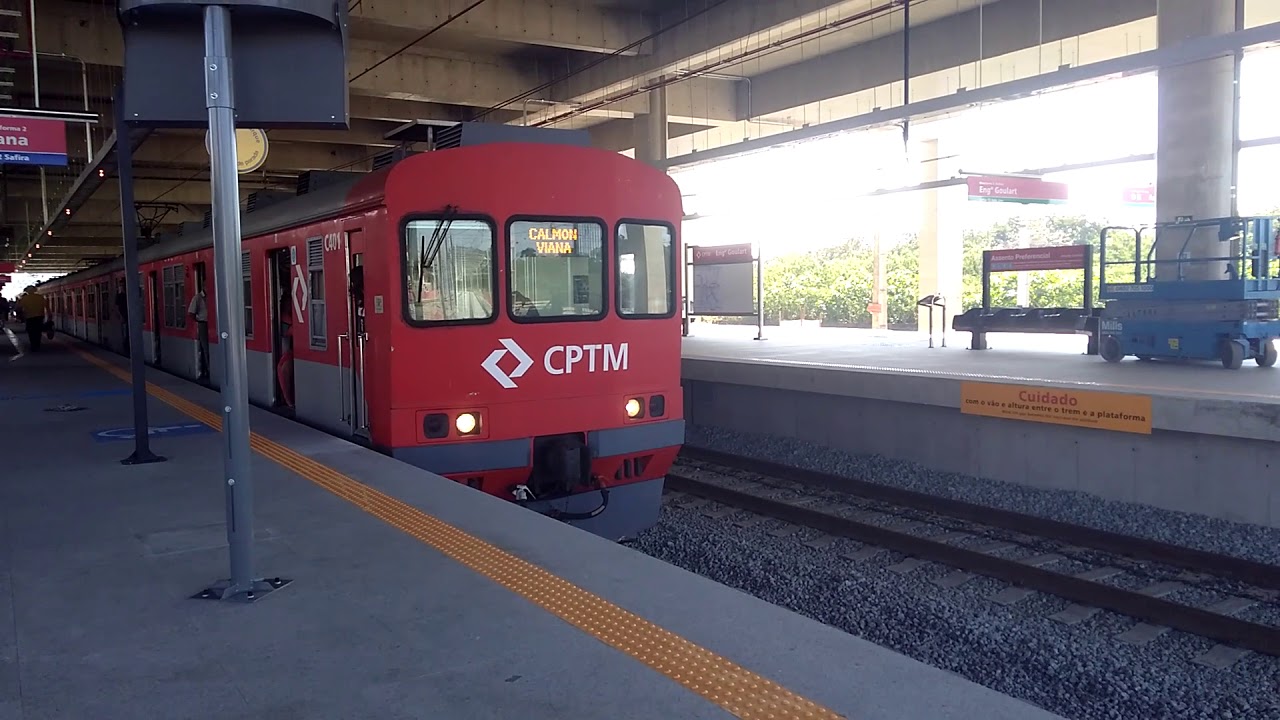 Movimento de trens na nova estação Engenheiro Goulart - CPTM