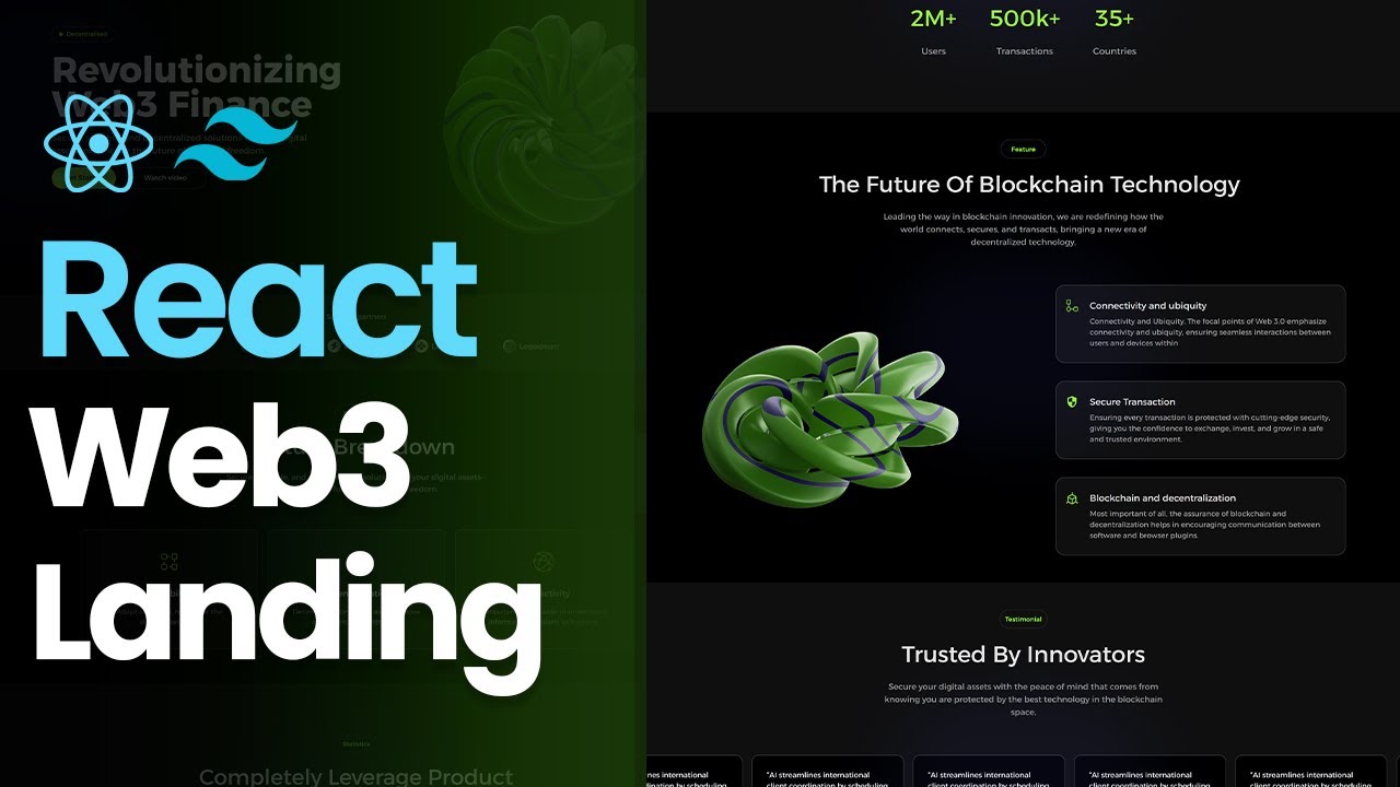 React Web3 Landing Page | React & TailwindCss Landing page