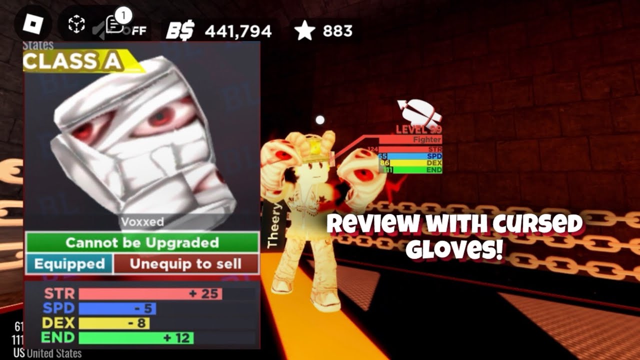 Review with Cursed gloves! | Roblox Boxing league.