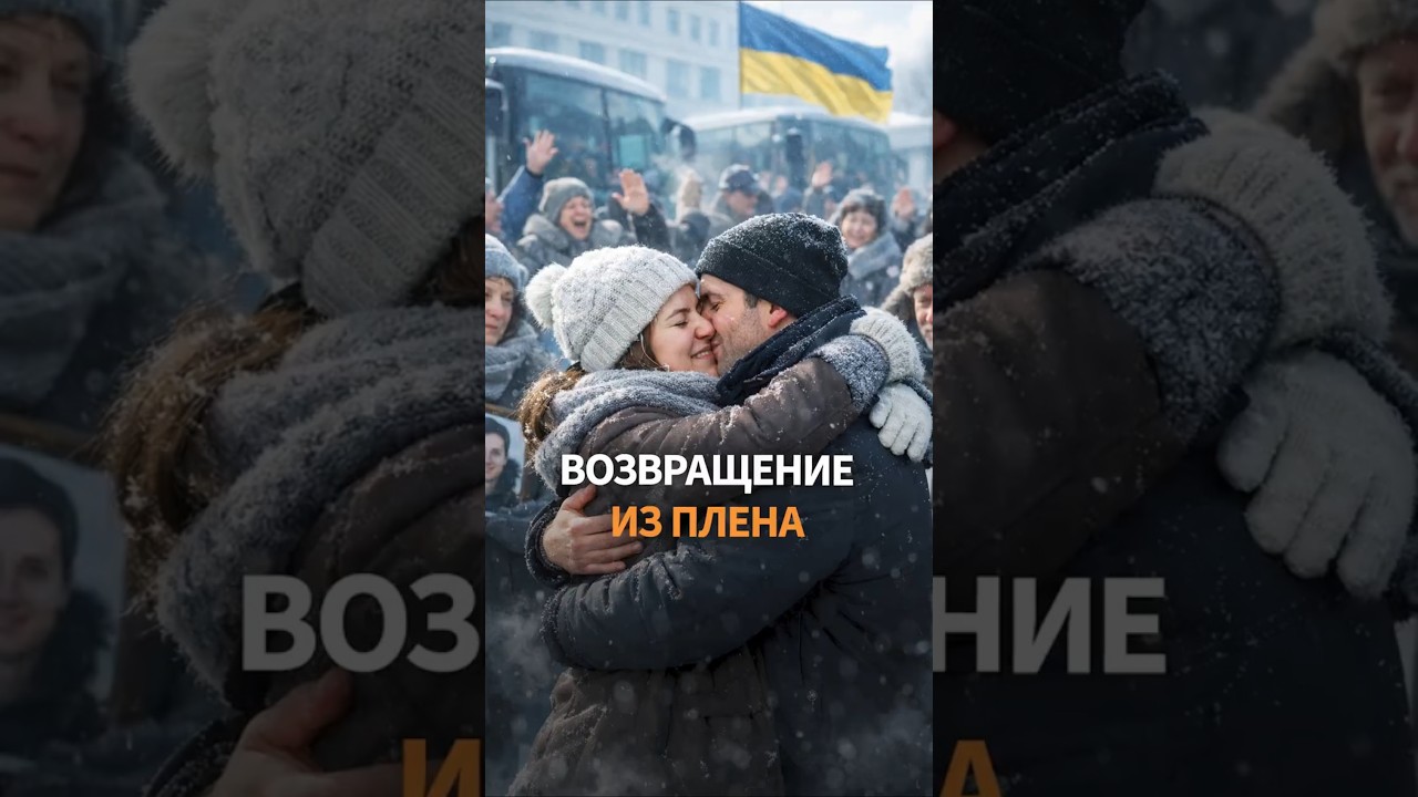 ТРОГАТЕЛЬНО! Украинцы встречают вернувшихся из плена на морозе #shorts