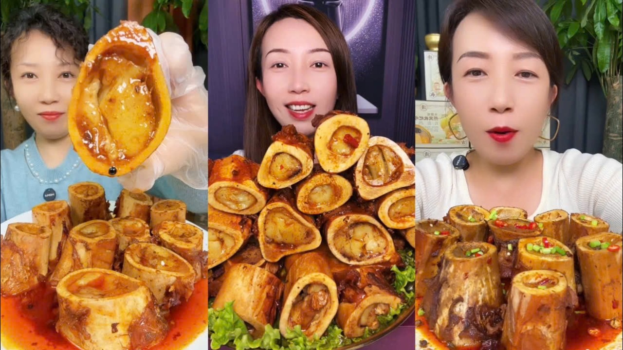 MUKBANG beef bone marrow ASMR  - The best of delicious Lien Huong food #1894