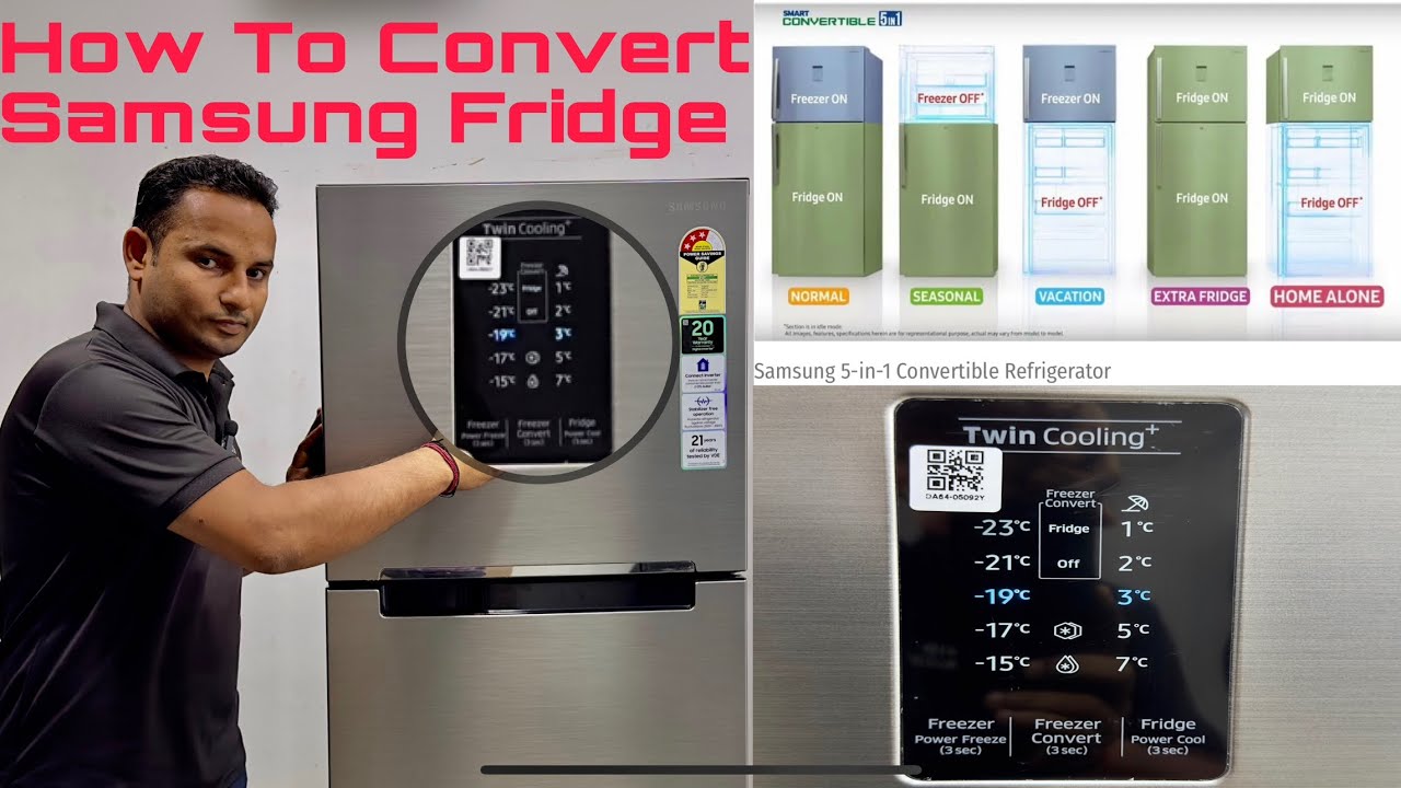 How to Convert Samsung Convertible 5 in 1  Refrigerator
