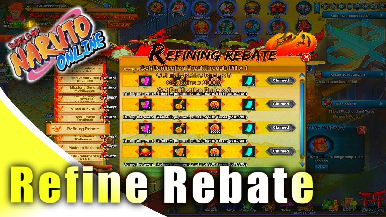 Naruto Online: Doing Refine Rebate
