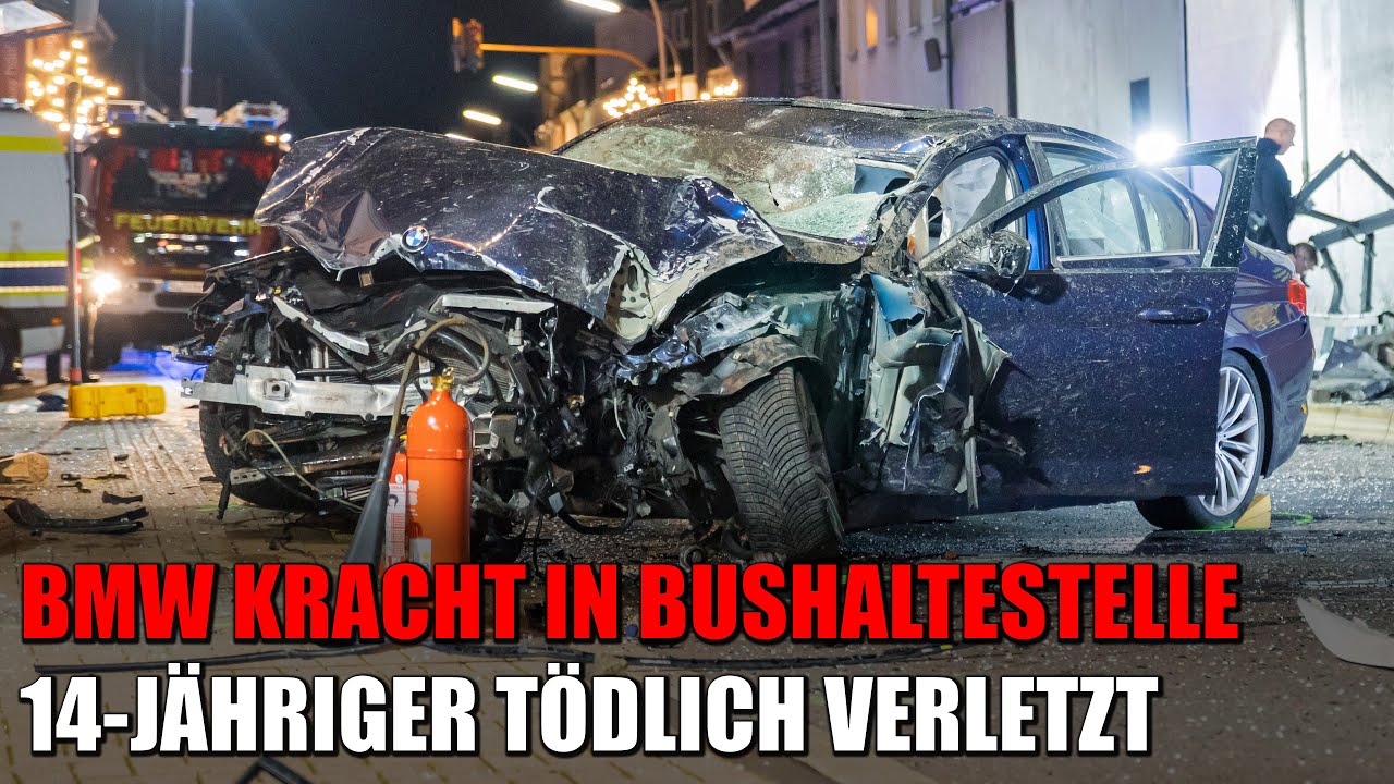 BMW rast in Bushaltestelle und tötet 14-Jährigen in Niederkassel-Mondorf | 30.12.2023