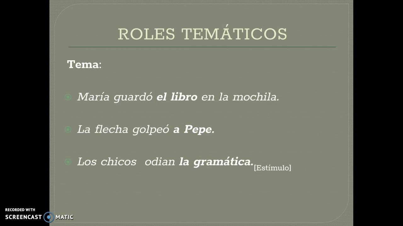 Los roles temáticos