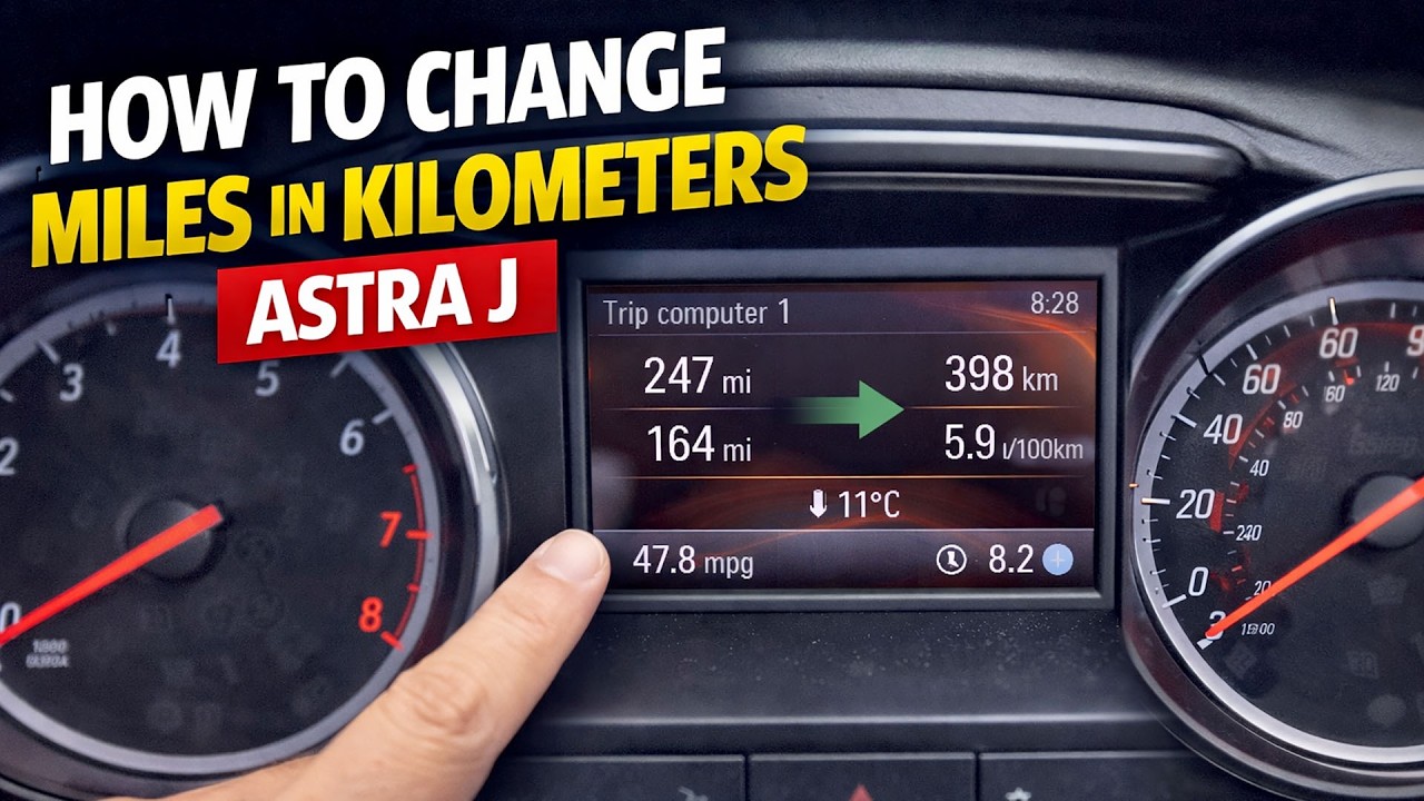 changing milles in kilometers km  board computer opel astra j