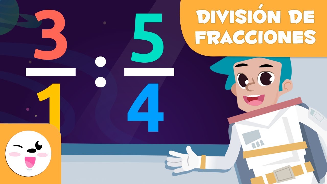 División de fracciones en el espacio - Matemáticas para niños