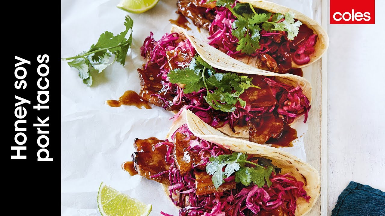 Honey soy pork tacos