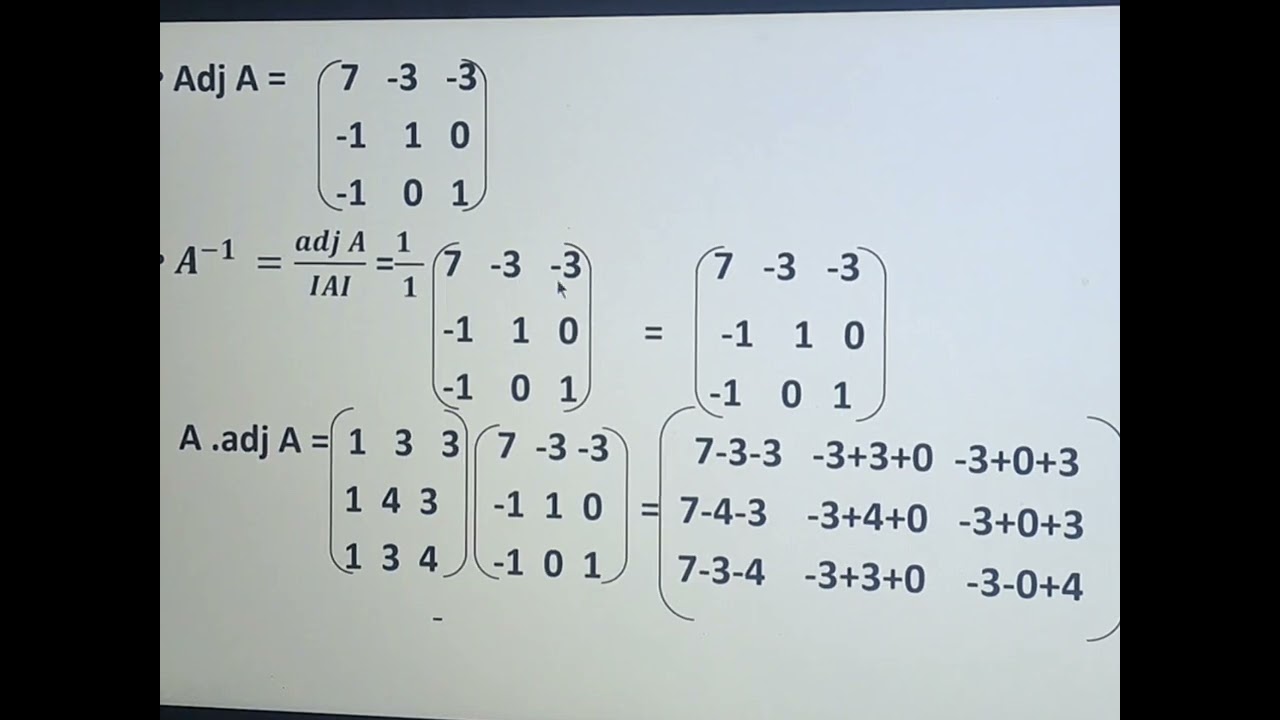 #Short trick for finding inverse of Matrix of order 3 #Determinant 35