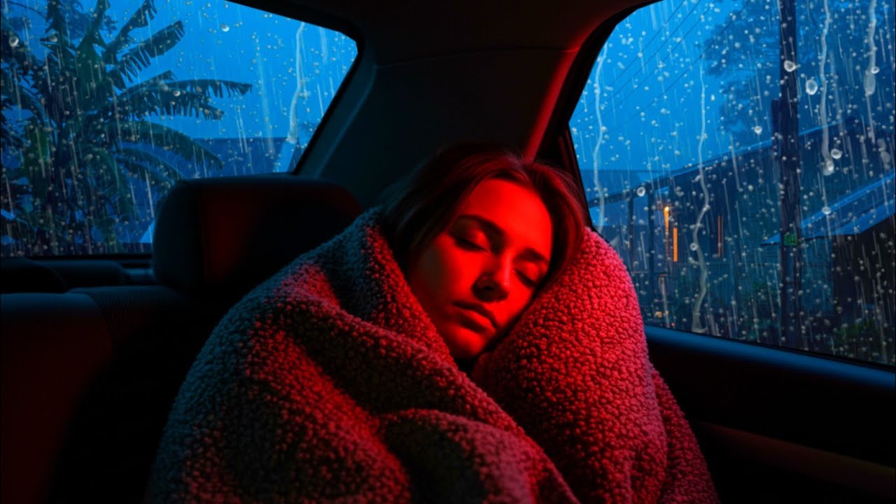 Midnight Rainstorm Ambience | Heavy Rain and Thunder Sounds on a Tin Roof 🌧️⚡