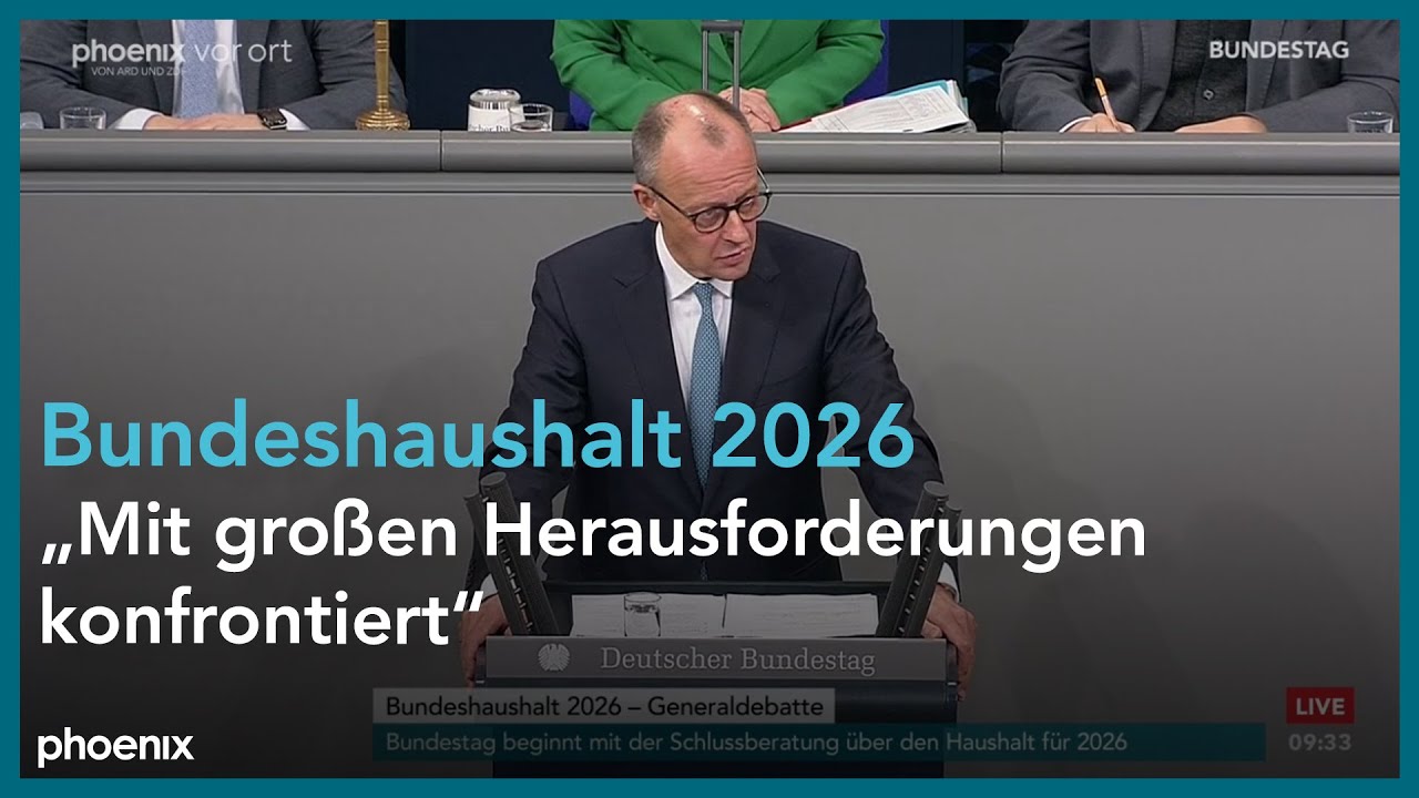 Friedrich Merz zum Bundeshaushalt 2026 am 26.11.25