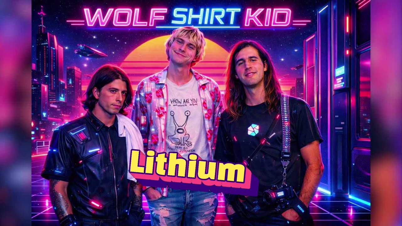 Lithium (Synthwave Cover) – Nirvana | 80s Neon Night Drive 🌆 | Wolf Shirt Kid