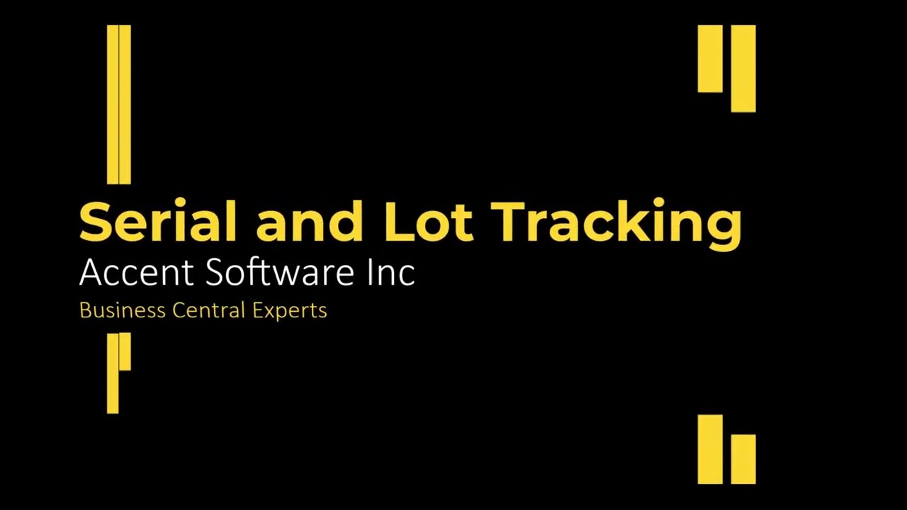 Microsoft Dynamics 365 Business Central - Serial and/or Lot Tracking using Item Tracking Codes
