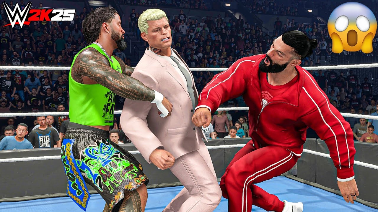 Роман Рейнс и Джей Усо разгромили Коди Роудса и Си Эм Панка на шоу Friday Night Smackdown - WWE 2K25