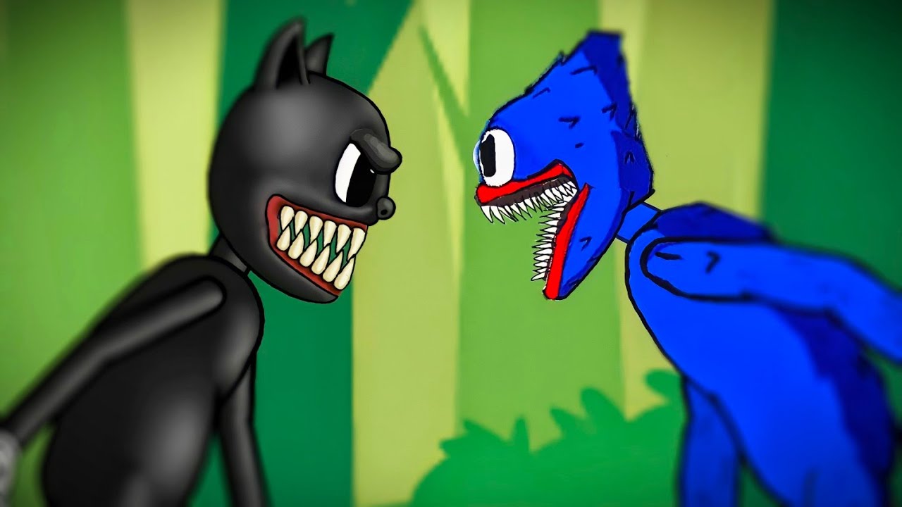 Huggy Wuggy Poppy Playtime Vs Cartoon Cat - Drawing cartoons 2