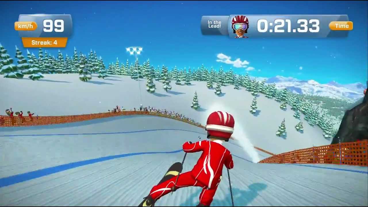 Skiing Perilous Pass track Kinect Sports Season Two Xbox 360 720P gameplay