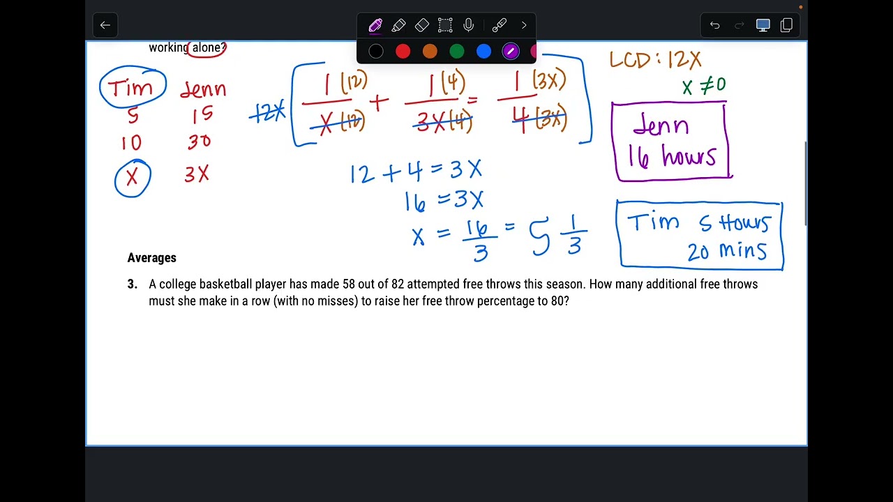 7.8 Application of Rational Equations