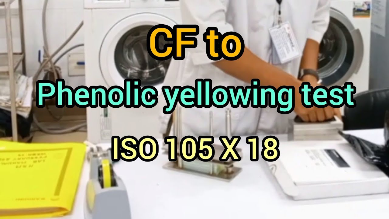 CF to phenolic yellowing test. ISO 105 X 18. White fabric test #textilemanufacturer #testinglab 