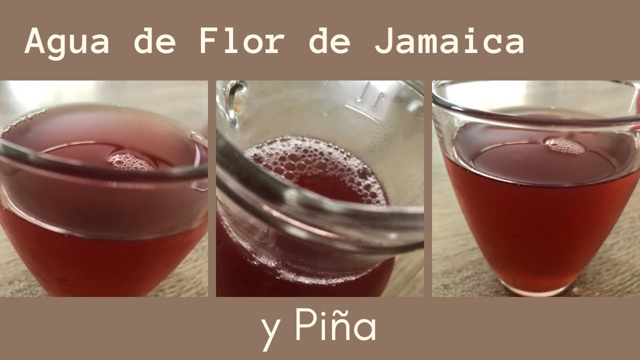 Agua de Jamaica con Piña para tomarla como agua de tiempo fácil y rica #aguadejamaica #cocina #food