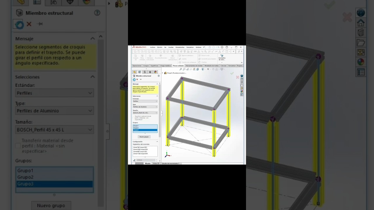 Mesa Perfil de Aluminio #solidworks #cswa #cad #cswe #design #table #aluminium