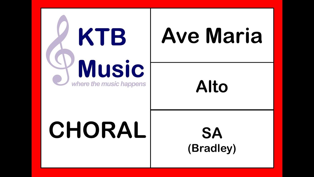 Ave Maria (Schubert) SA [Alto Part Only]*in G