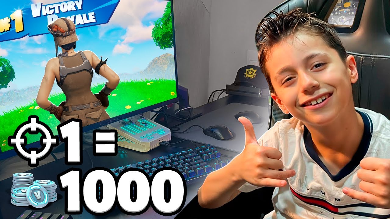 1 DANO = 1 VBUCKS com a NOVA PROMESSA do FORTNITE (7 Anos)